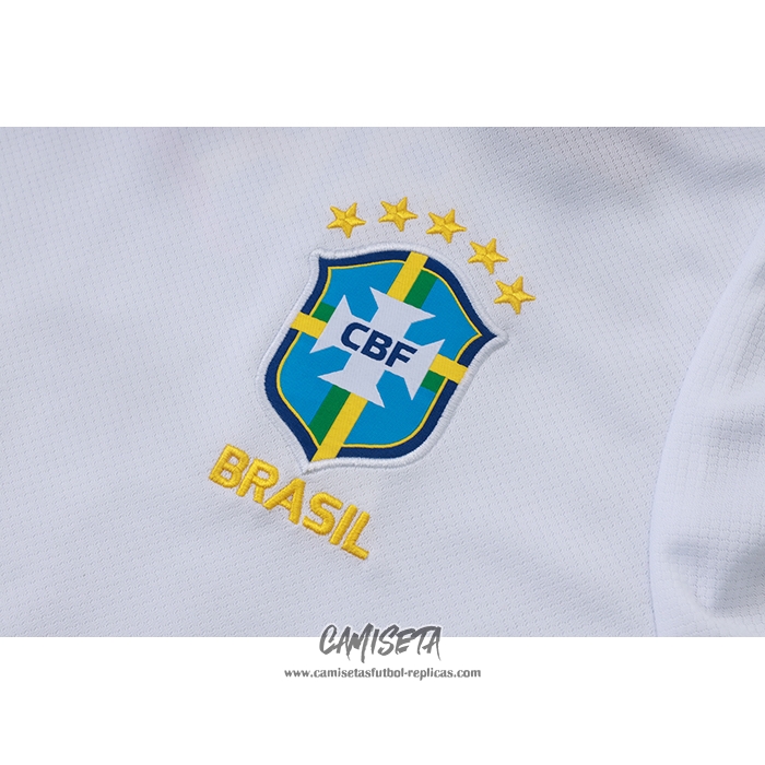 Chandal del Brasil 2026-2027 Manga Corta Blanco - Pantalon Corto